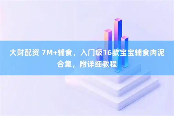 大财配资 7M+辅食，入门级16款宝宝辅食肉泥合集，附详细教程